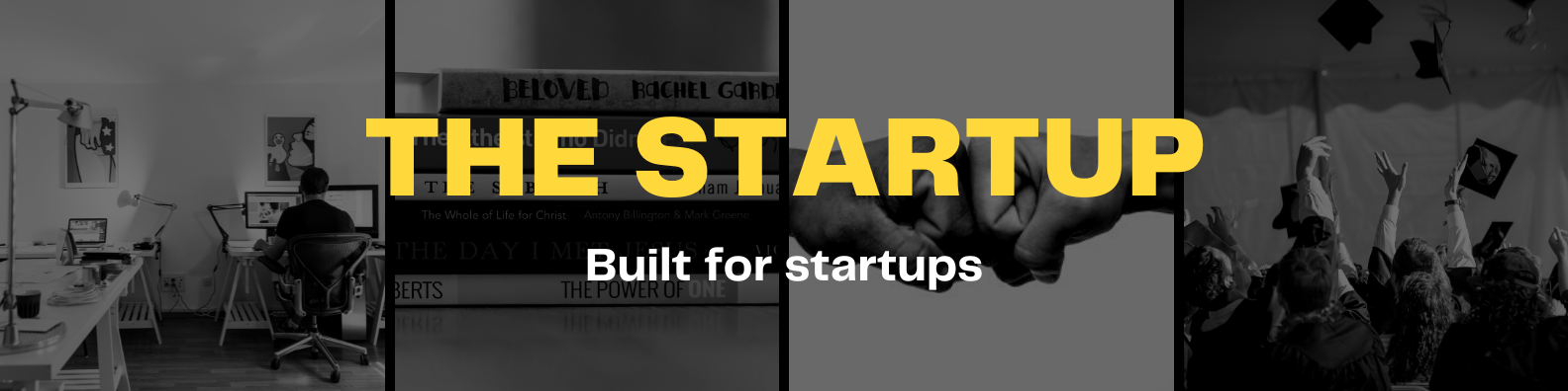 Collage banner representing startups